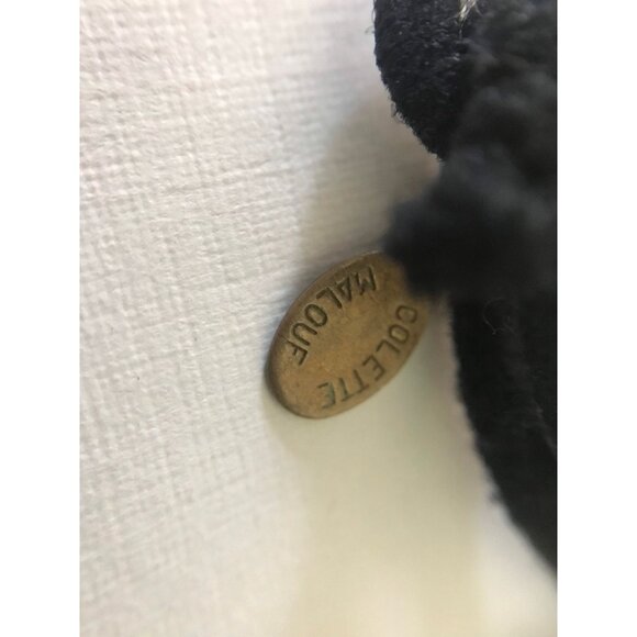 Vtg 1990's Colette Malouf Signed Silver Tone Textured & Black Ponytail Elastic - Picture 3 of 6